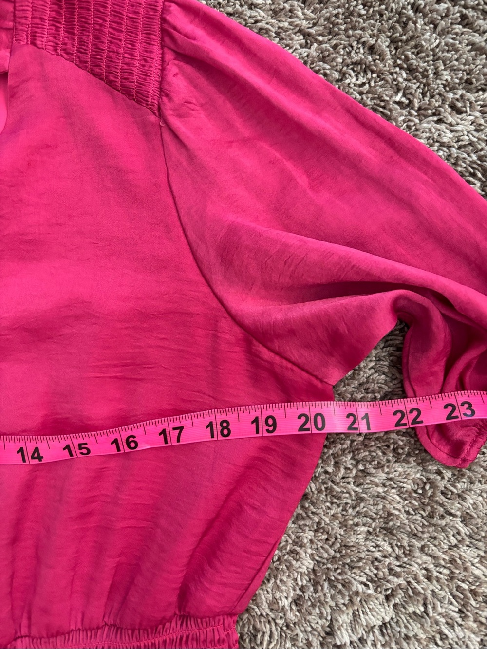 Sam Edelman Hot Pink Ruffle Tiered Mini Dress Barbiecore Statement Dress Size L - Picture 9 of 10